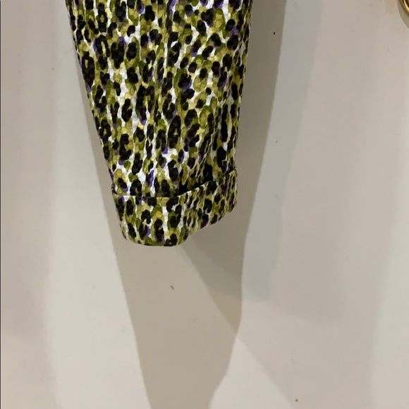 J.Crew Cafe Capri Sz 2: lime leopard! - Picture 4 of 4
